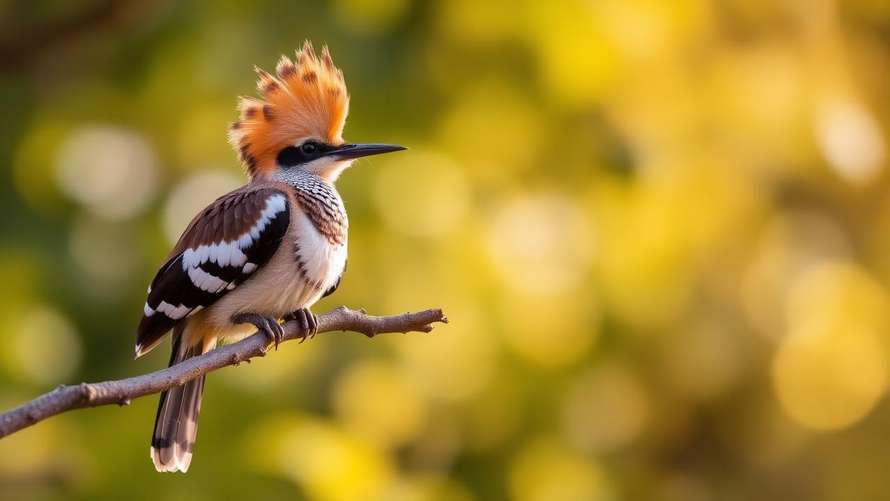 Hoopoe resting on a branch